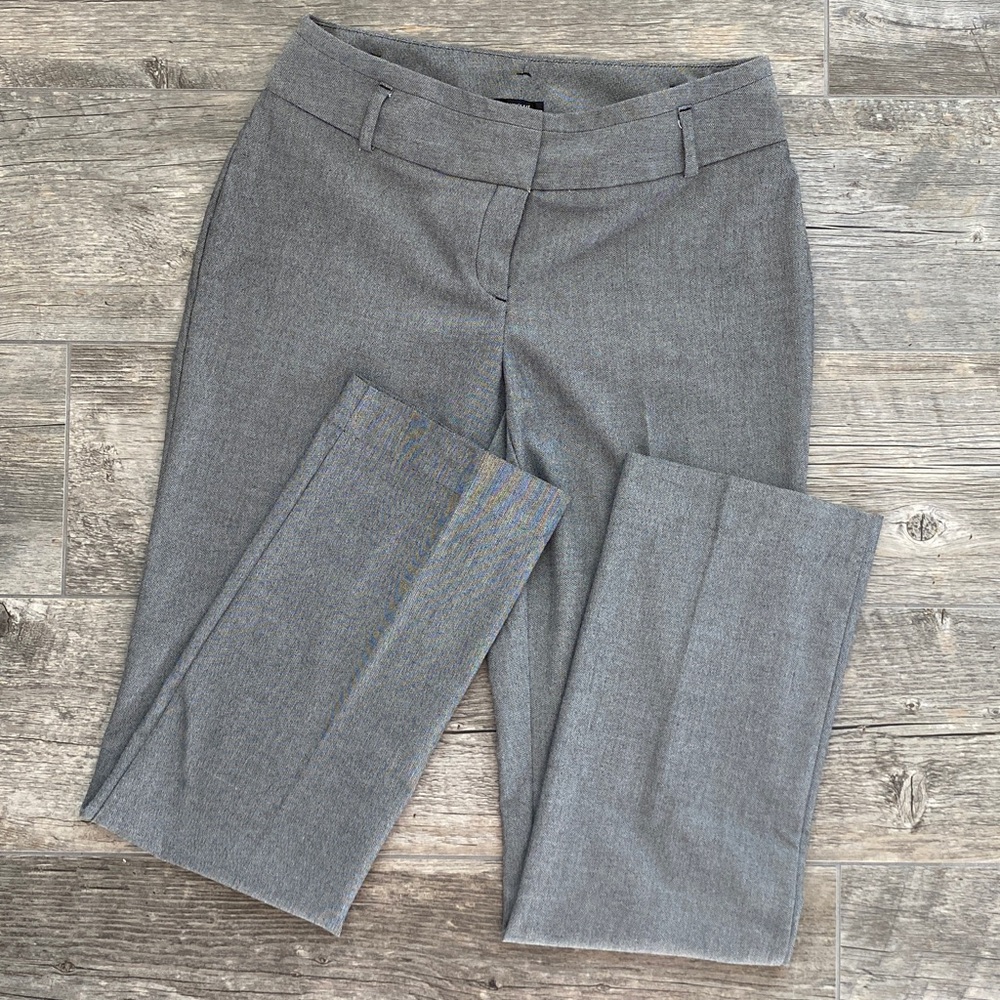 Worthington Curvy Fit Straight Leg Herringbone Black Ladies Dress Pants Size 4